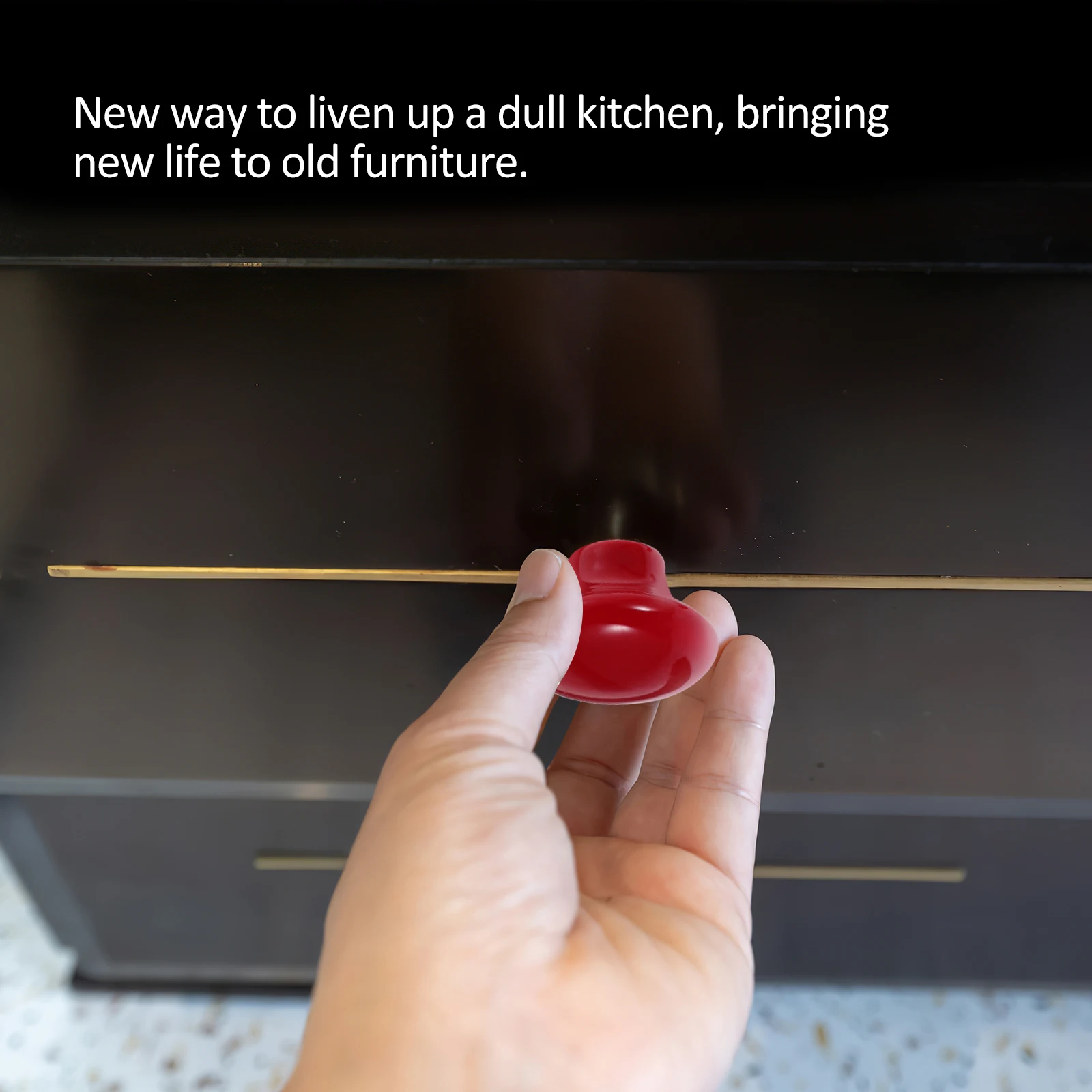 

5pcs Ceramic Handle Red Round Drawer Knobs Kitchen Cabinet Pulls Durable Ceramic Door Knobs 24mm Height Width Small Size S