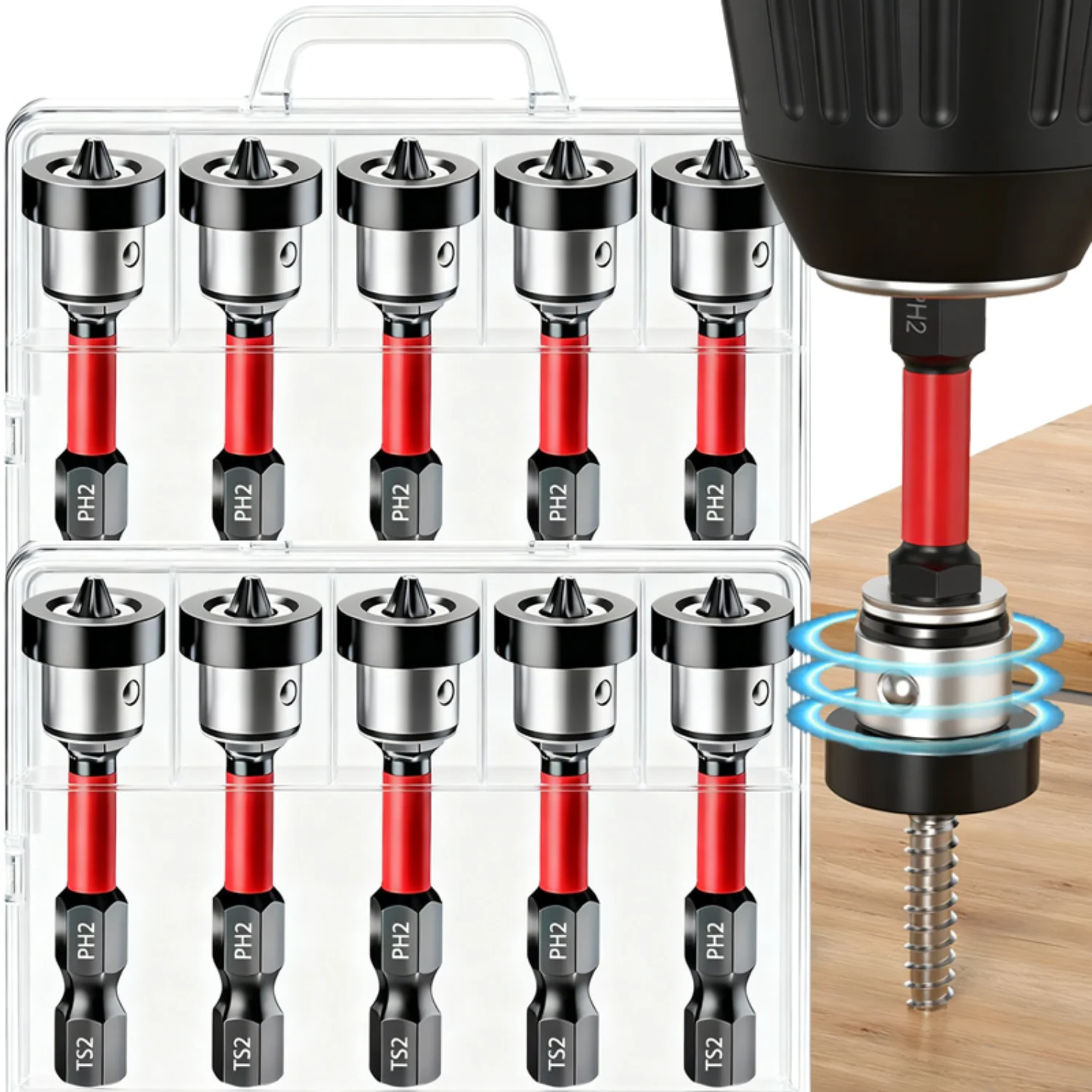 Steel Magnetic Positioning Screwdriver Bits Hex Shank Drywall Screw Bits Plasterboard Locating Batch Head Power Drilling Tools