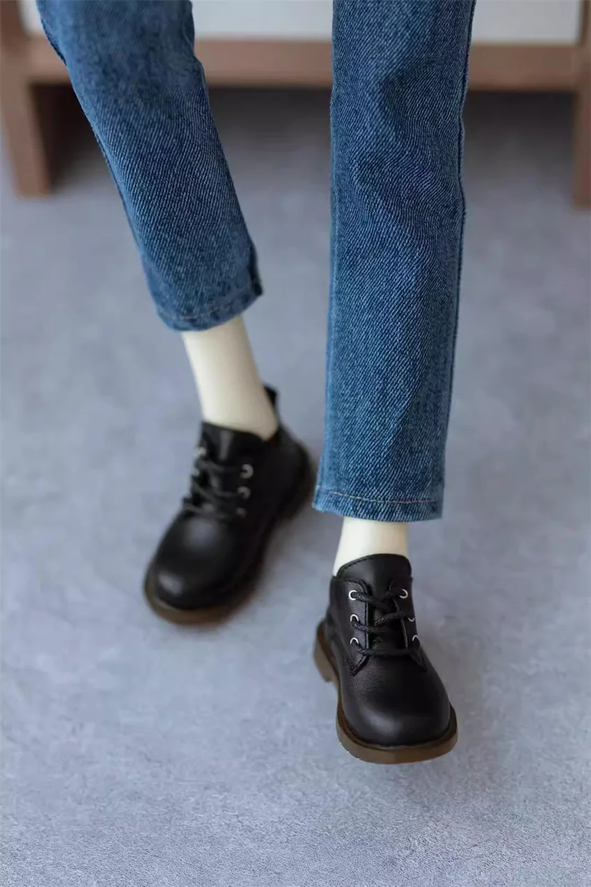 Sapatos de boneca bjd 1/3, bonito, sola macia, bico redondo, cano alto, multicolorido, preto, azul, verde, couro, botas de tornozelo, presente, acessórios de boneca