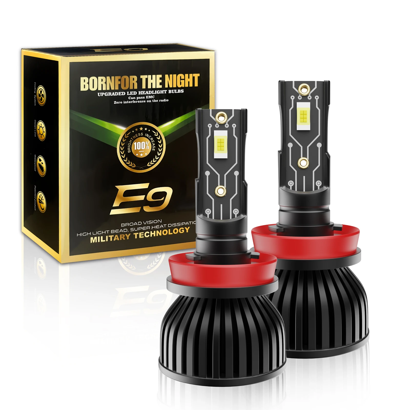 2x H11 H8 H9 H16 H13 9008 HB3 9005 HB4 9006 9004 9007 9012 H1 H3 3570 H4 H7 LED Bulb Car Headlight Auto Headlamp Fog Light