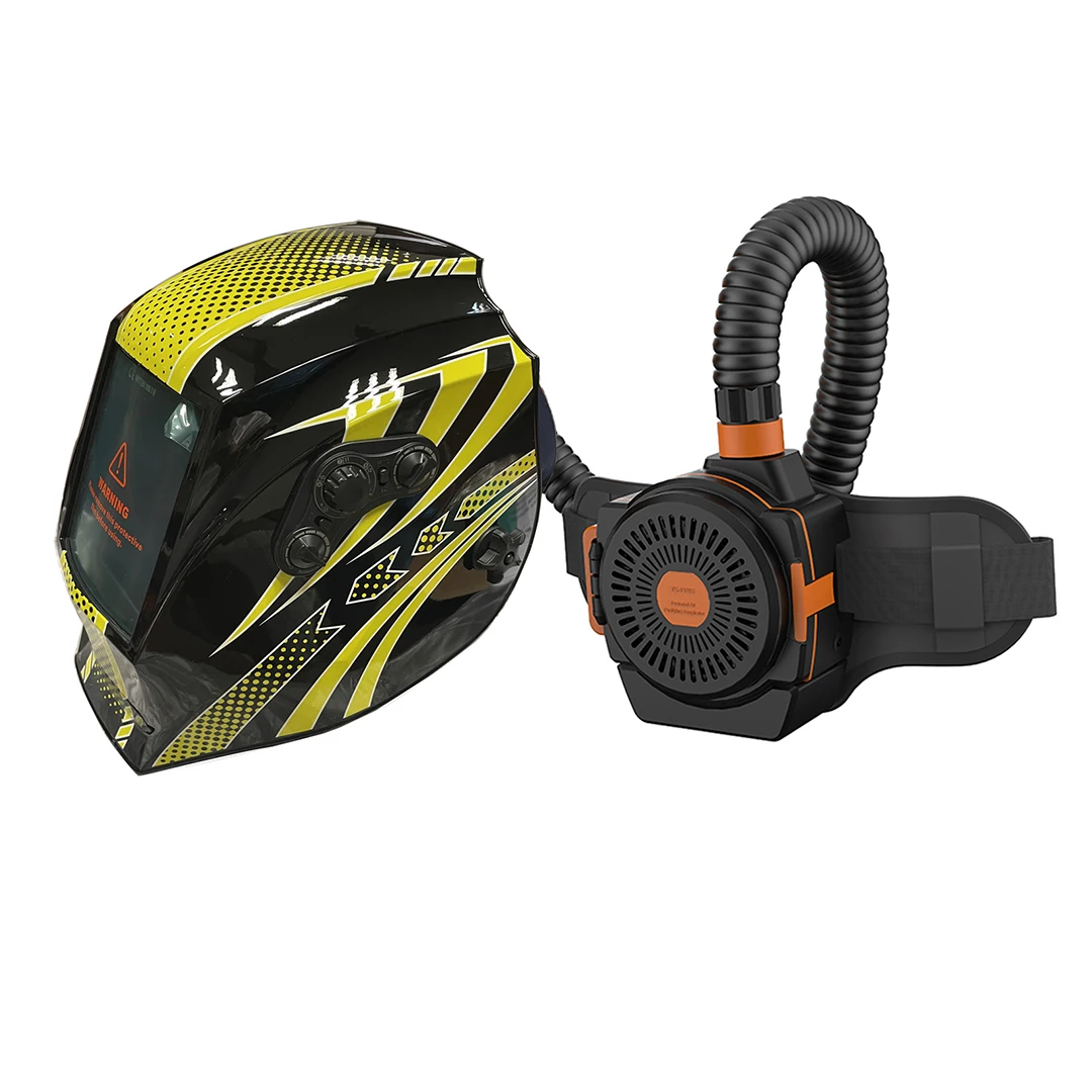 Casco de soldadura SAFEUP, respirador alimentado por aire, máscara de visualización grande para máquina soldadora de corte y molienda, filtro de