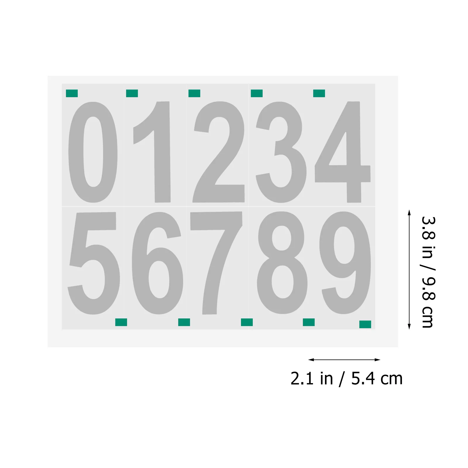 5 Sheets Wheel Recycling Bin Stickers Numbers Decal for Trash Can Garbage Water Proof