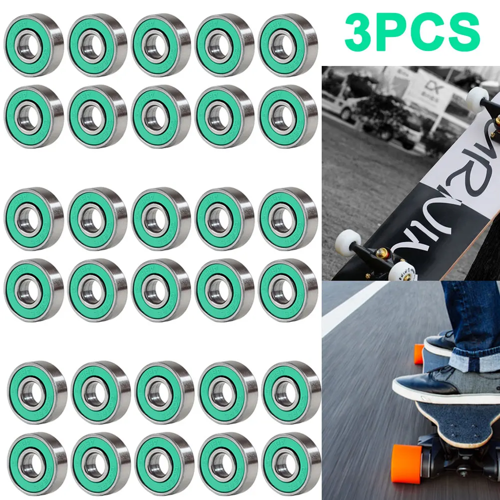 10 peças 608rs ABEC-9 rolamento de esferas scooter rolamentos em miniatura com sulco profundo (verde)