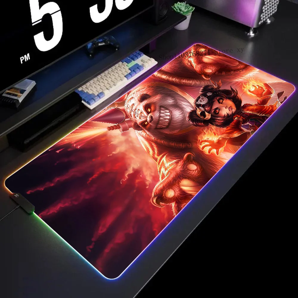 

Annie League Of Legends Mousepad XXL RGB Gaming Mouse Pads HD Black Gamer Accessories Large LED