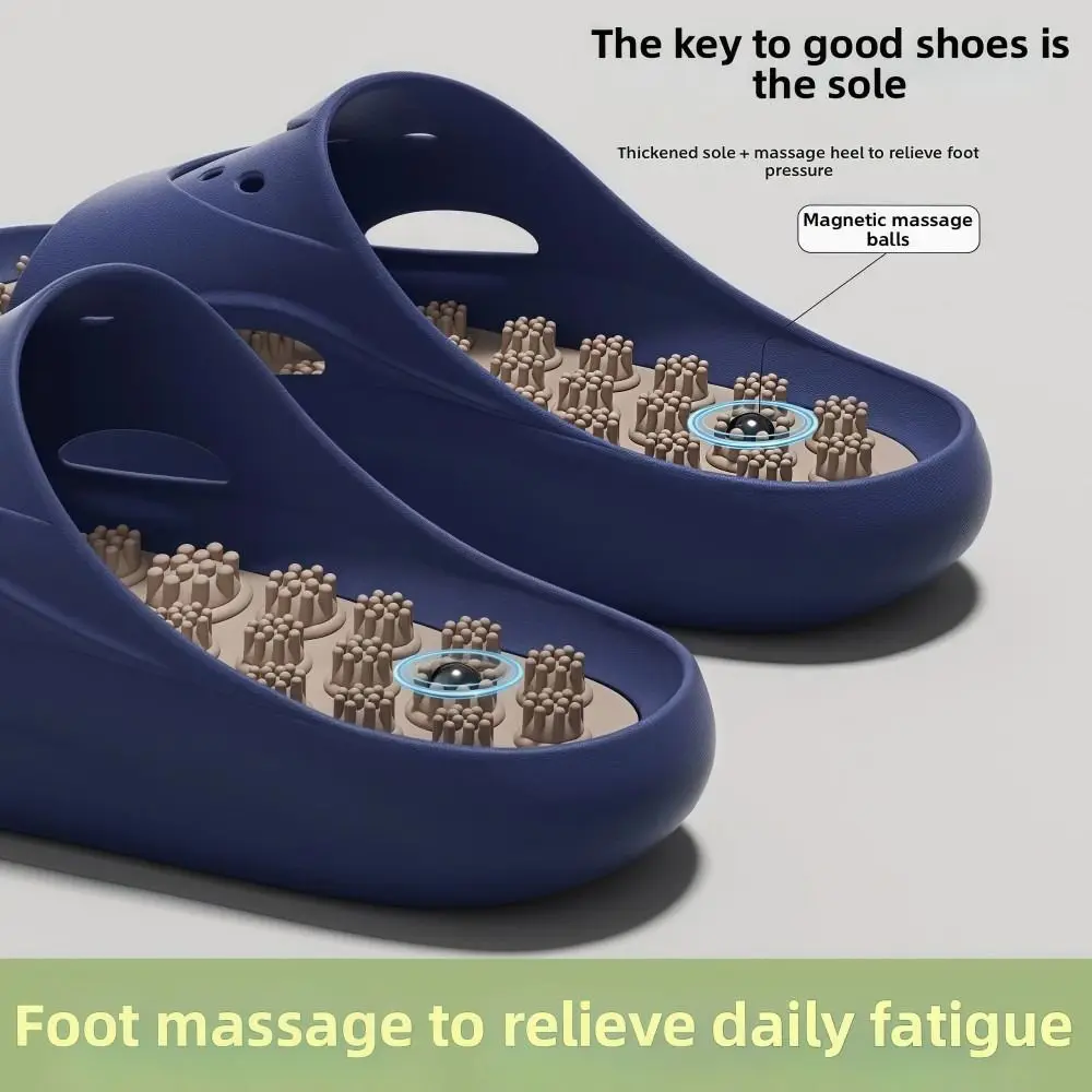 Acupressure Massage Slippers Men Anti-odor Soft Bottom Sandals Slippers Lightweight Anti-Slip Home Slippers Relieve Fatigue