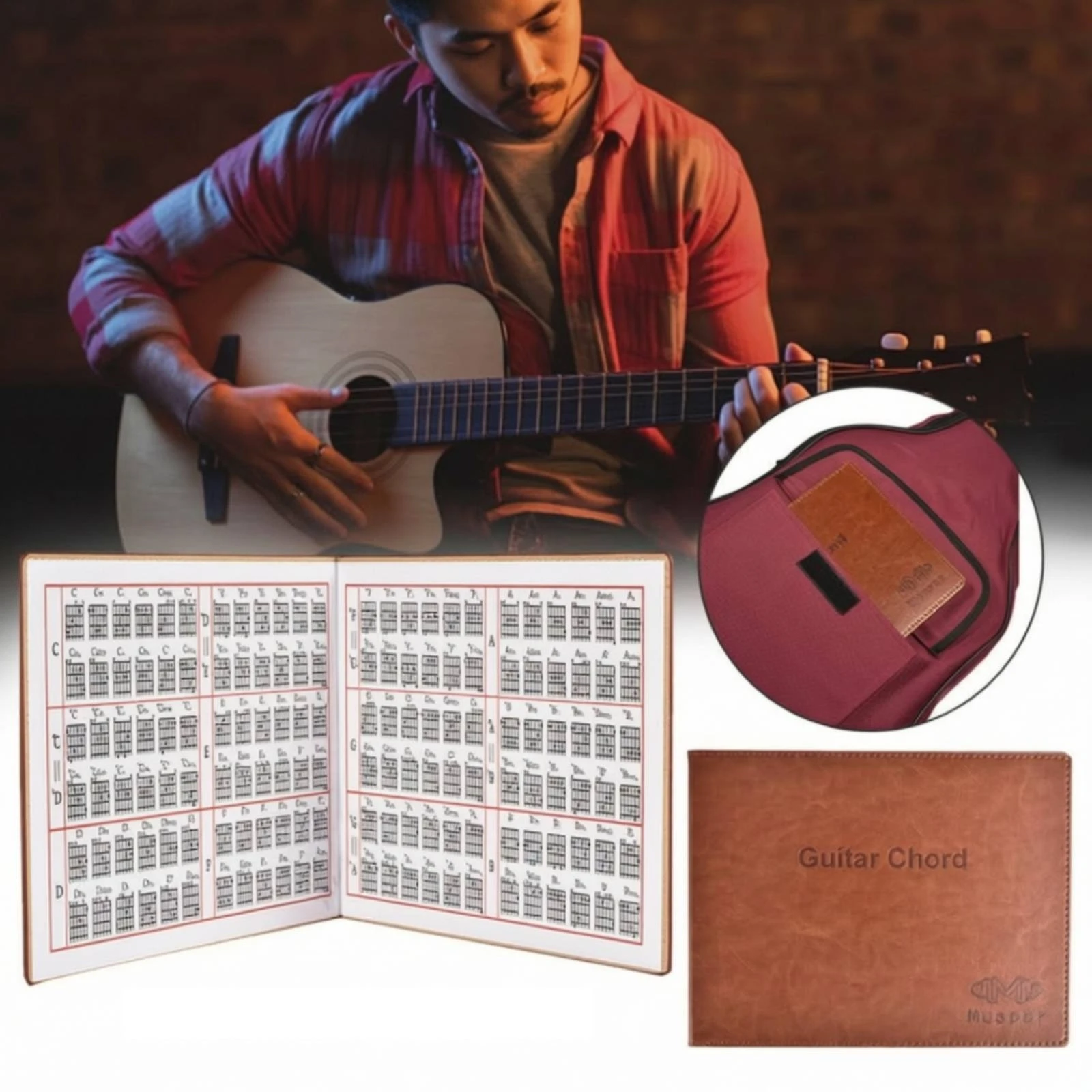 Guide de doigtés pour guitare à six cordes, référence compacte des accords pour les répétitions quotidiennes