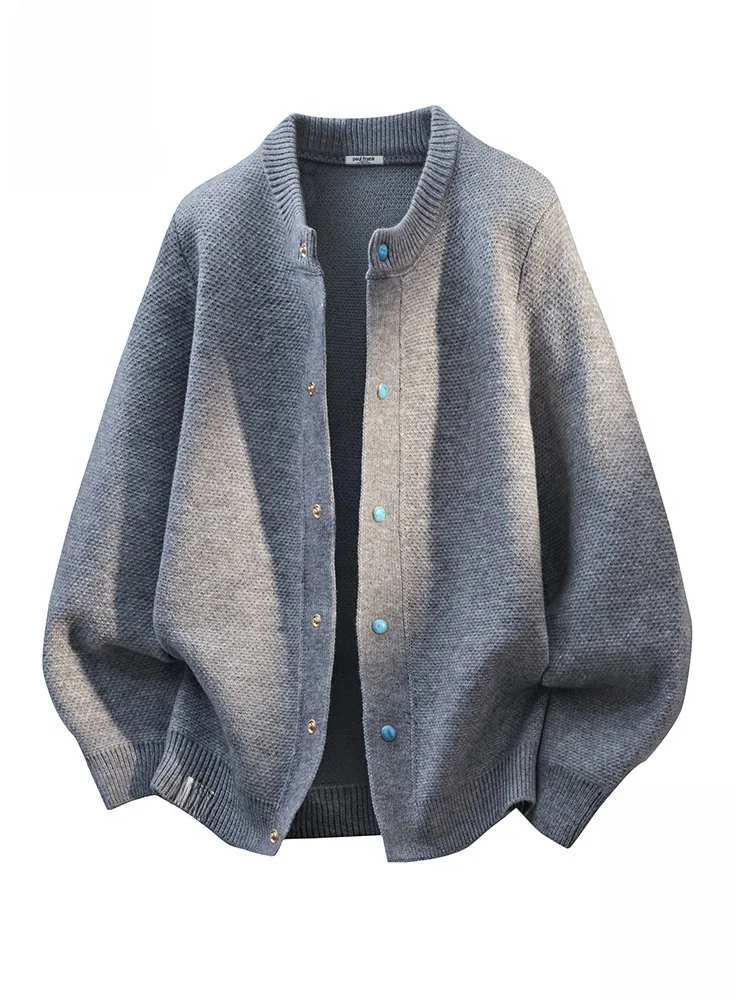 

Мужской вязаный свитер Paul Frank: теплый, повседневный, свободного кроя, премиум-класса, новая модель, на пуговицах, с длинным рукавом, круглый вырез