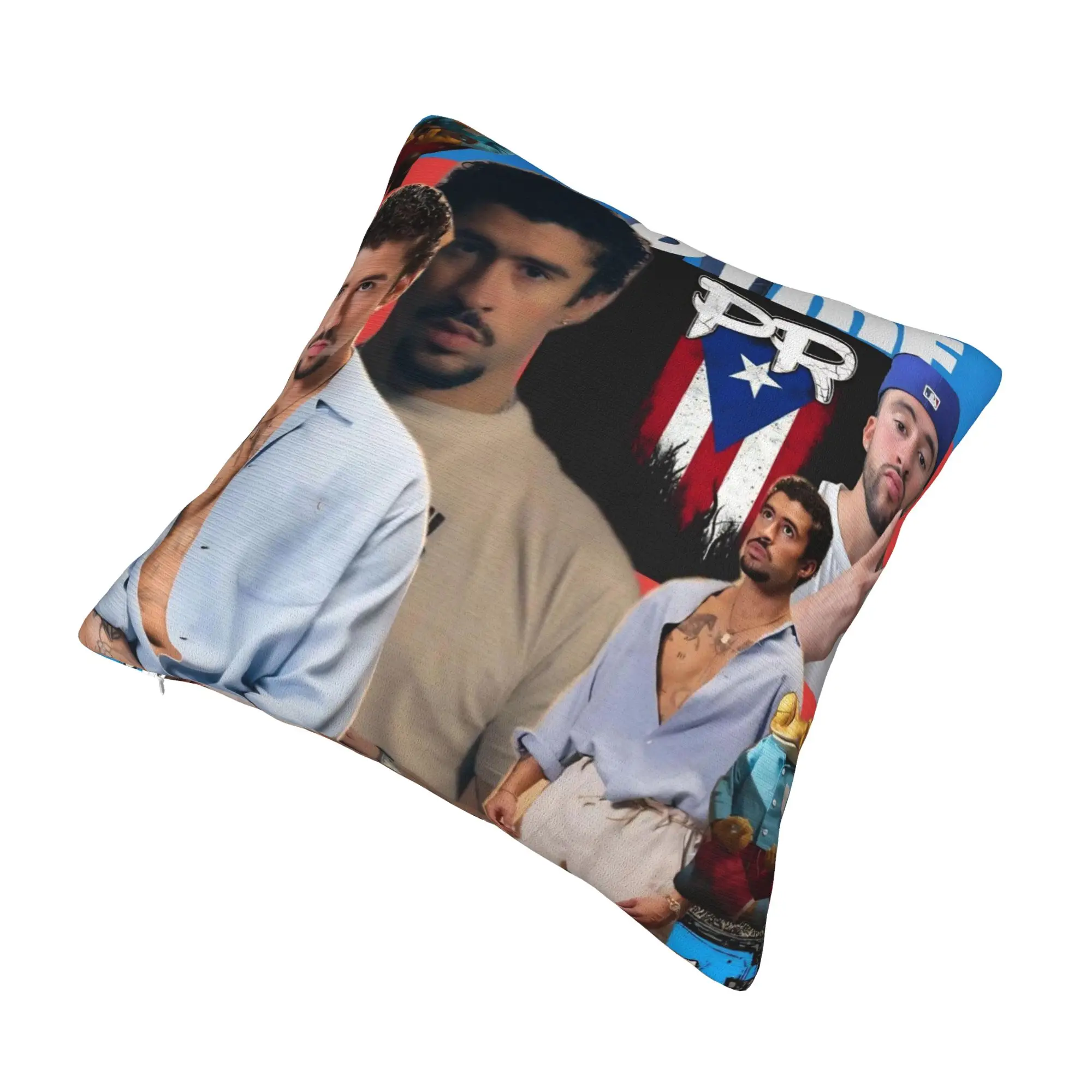 Bad Bunny DTMF Tour 2026 Pillowcase Accessories Printed Cushion Cover Decoration  Throw Pillow Case Cover Home Multi-Size