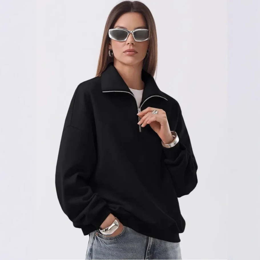 

Pop Dark Sportswear Men And Women Hoodies Gothic Couple Harajuku Large Size Quarter Zipper Hoodie Top Running Sports Jacket