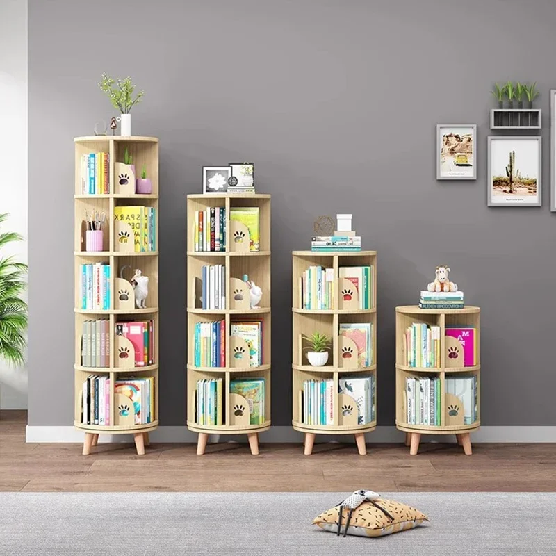 Rotating Corner Bookcase Storage Organizers Small Magazine Bookshelf Library Wooden libreria scaffale home furniture