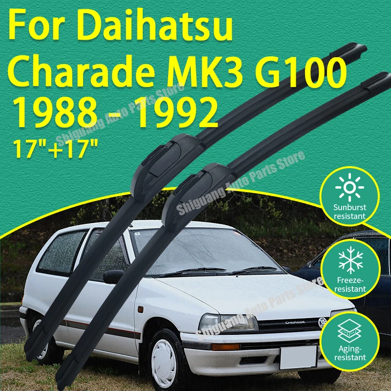 Front Silicone Coating Wipers for Daihatsu Charade MK3 G100 1988 - 1992 Car Wiper Windshield Windscreen Blades Accessories 1991