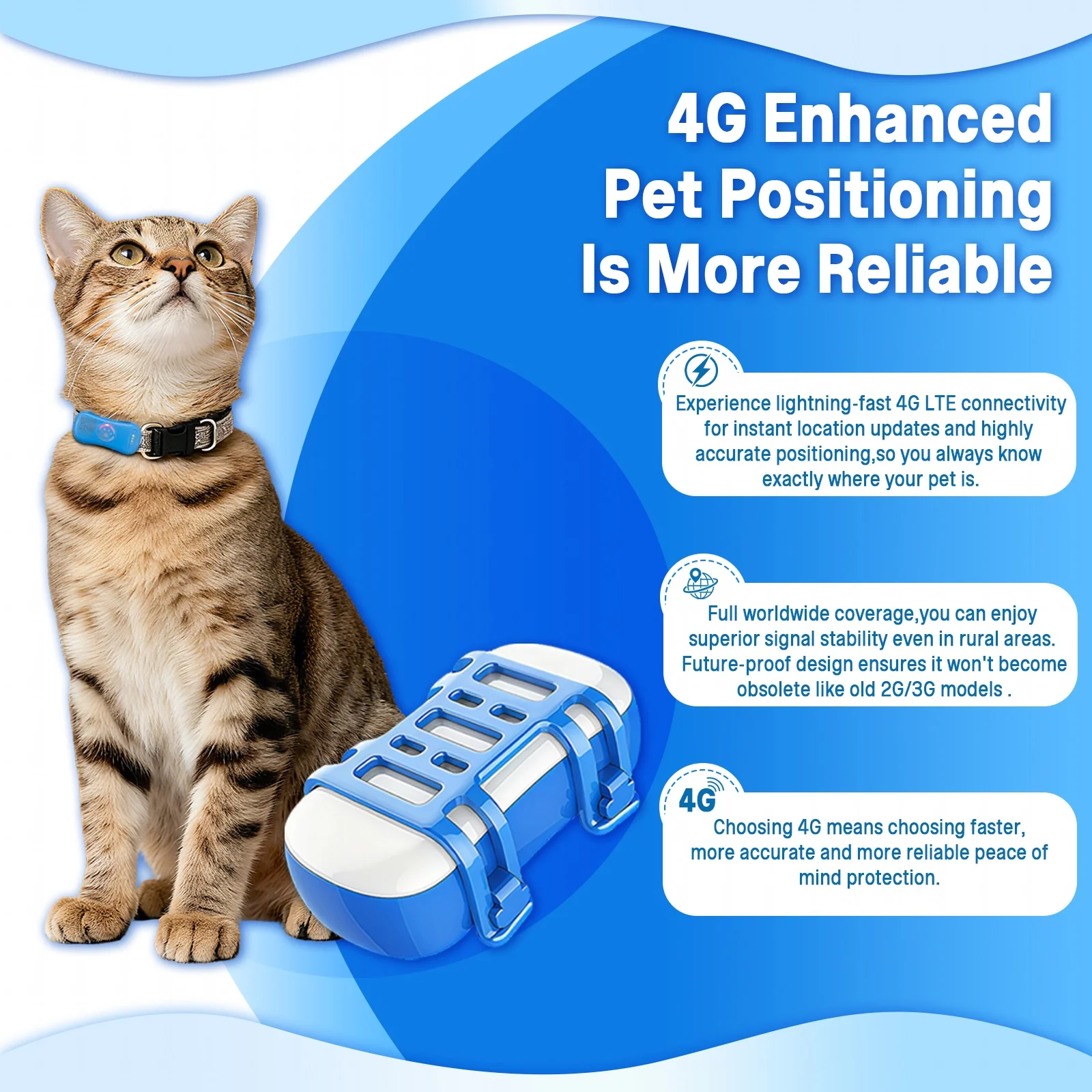 

Pet GPS Tracker | Small Waterproof Global Locator | Live Tracking, Movement Alerts & Light-Sound Search | Subscription Required