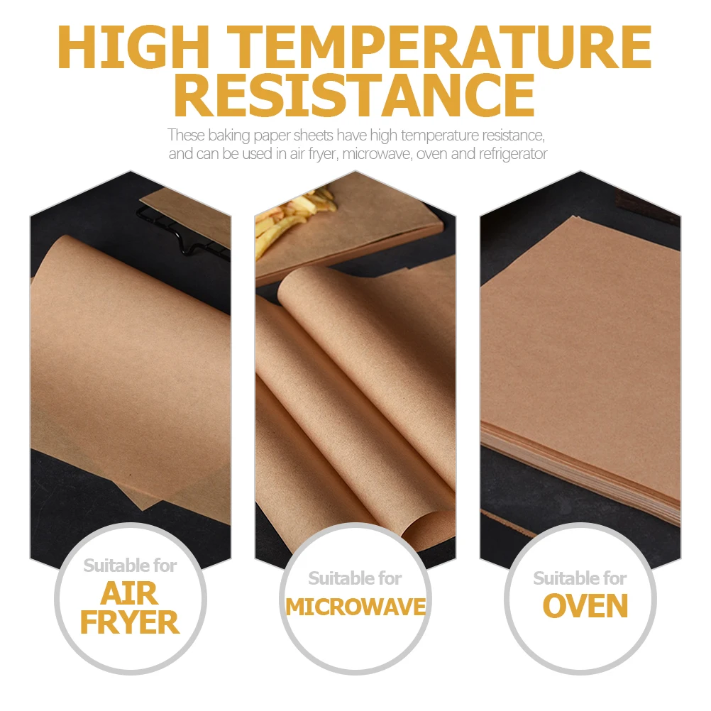 

100Pcs Baking Paper Sheets Non Stick Oil Proof Pizza Parchment Liners for Bread Cookies Oven Air Fryer Parchment Paper