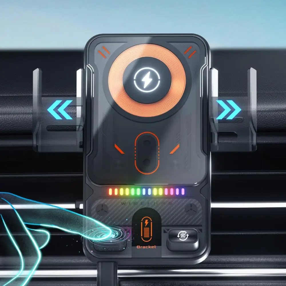 

360 ° Вращающийся автоматический вращающийся горизонтальный кронштейн для экрана, подставка для беспроводной зарядки для держателя мобильного телефона Samsung