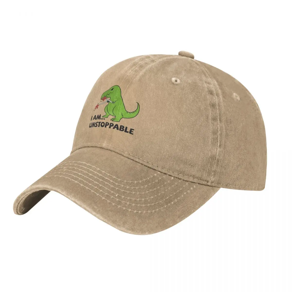 

I Am Unstoppable T-rex Cap for Women Original Denims Baseballs Caps Funny Adjustable Y2K Summer Dad Gift