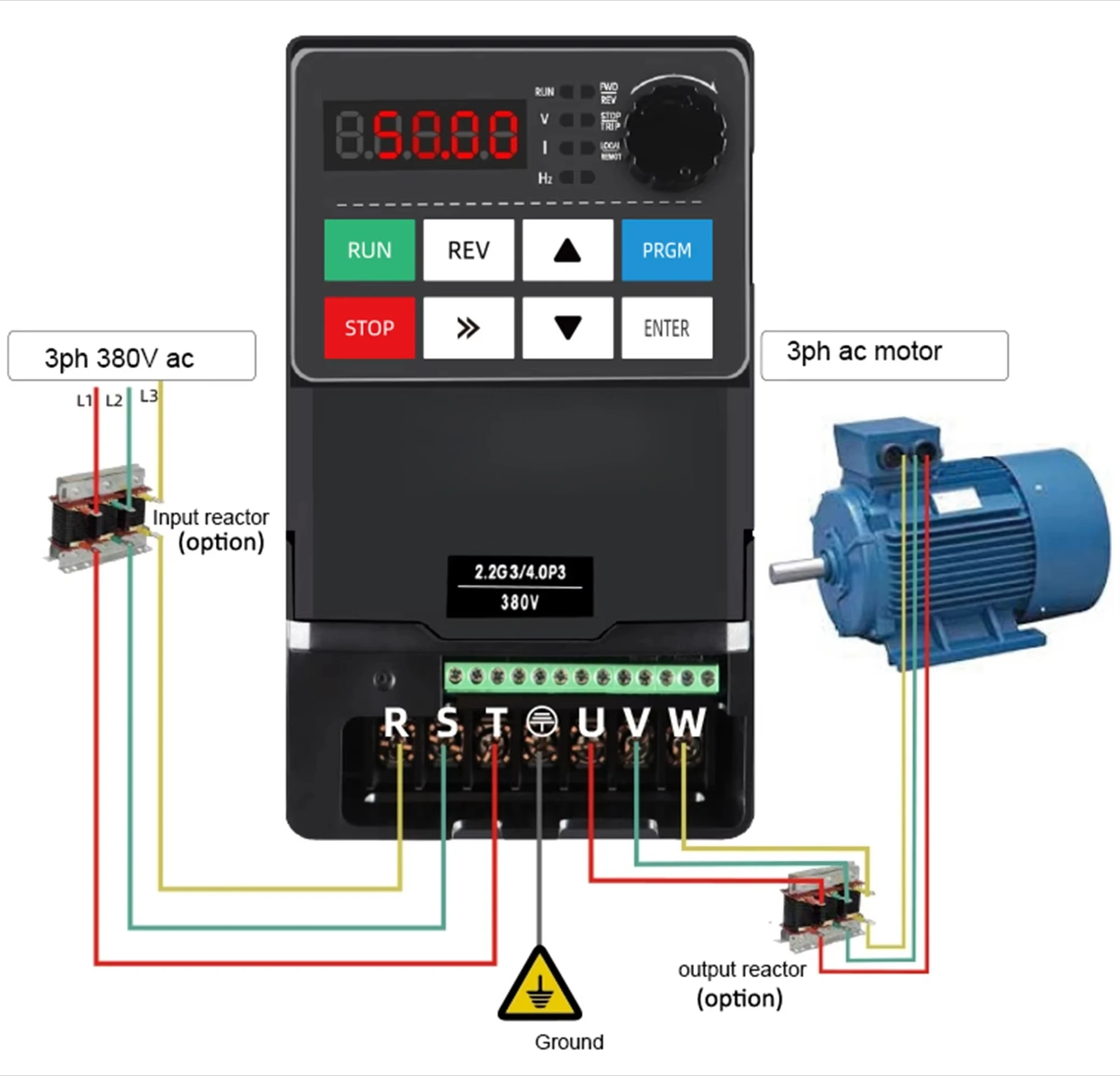 M-driver 3 Phase 380V 2.2KW AC Drive Vector Control Variable Frequency Drive for Compressor/Motor