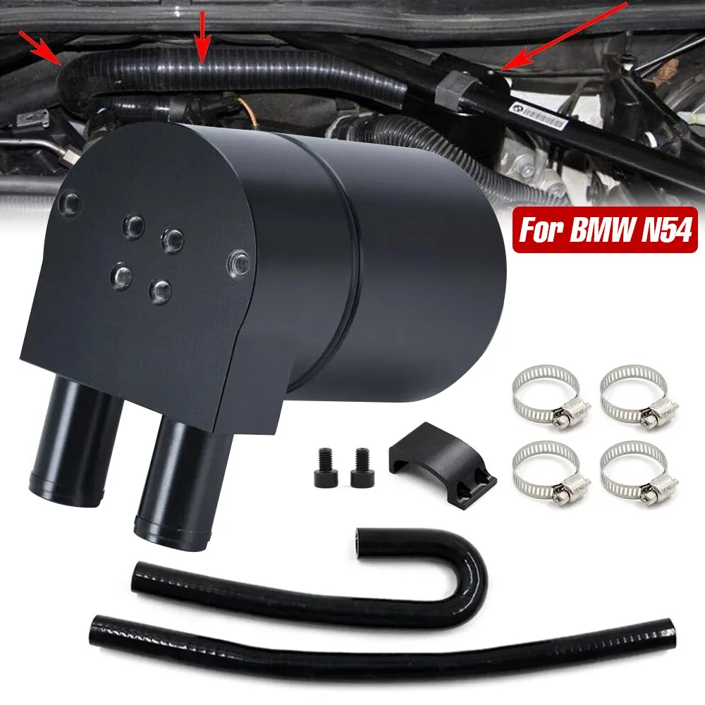 

For BMW N54 335i 135i E90 E92 E82 2006-2010 Oil Catch Can Tank With Radiator Hose Aluminum Alloy Reservior Oil Catch Can Tank