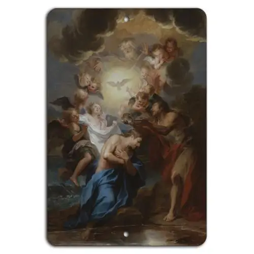 Baptism of Christ: Divine Revelation on Metal-Aluminum-tin sign