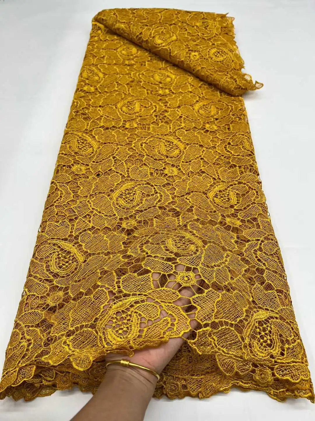 

Hot Sale New 2025 Guipure Lace Fabric African Nigerian French for High End Wedding Party Bride Sewing Dress