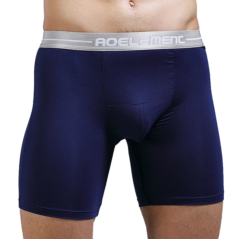 Element Modal men's sport underpants running tight and long anti-friction legs large size flat slits long legs fat pants