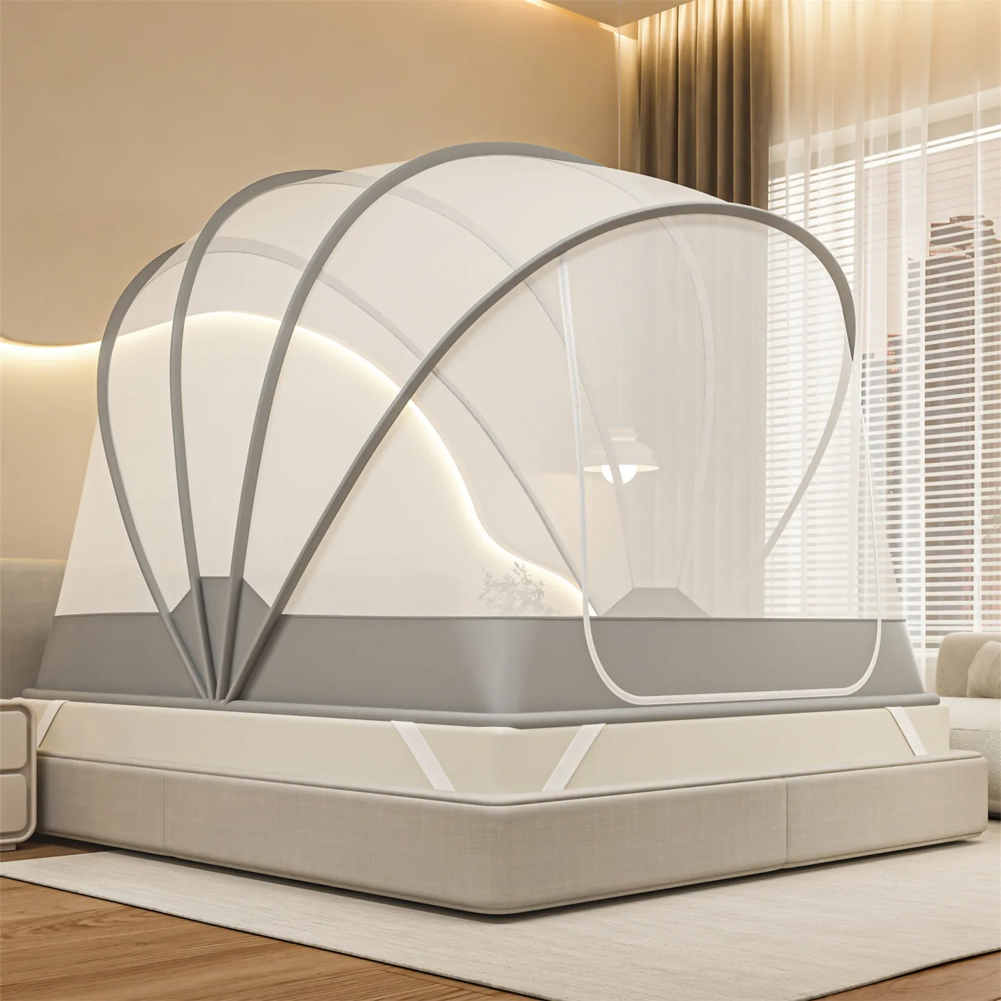 Foldable Summer Mosquito Net Encrypted Mesh Anti-mosquito Bed Tent Student Dormitory Bed Canopy Free Installation Home Decor