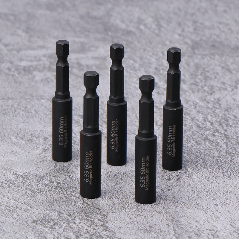 1/5Pcs 60MM Magnetic Screwdriver Bits Holder 1/4In Hex Shank Head Extension Rod Screwdriver Transfer Extension Rod Hand Tool New