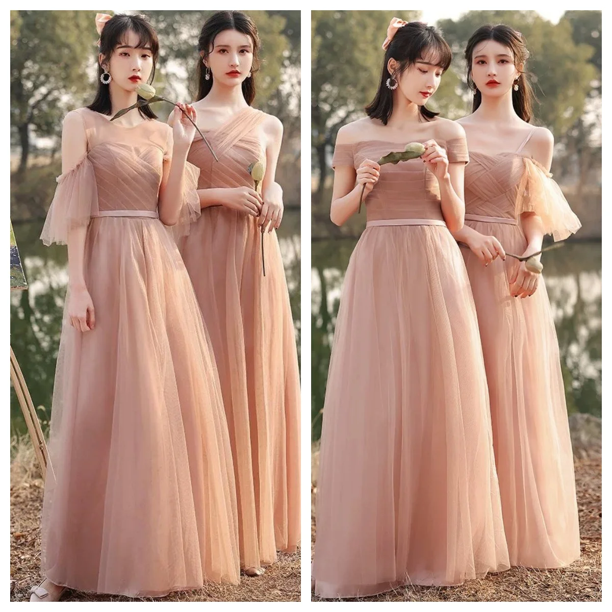 

Long Evening Gown Wedding Maid of Sister Outfit Me Performance Costume Bridesmaid Dr Formal Par Attire