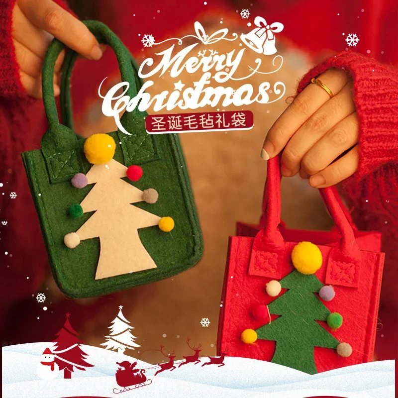 Felt Bag Christmas Eve Apple Gift Box Christmas Gift Bag Candy Bag Christmas Fruit Packaging Box bag,W128