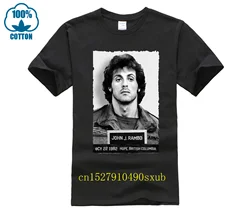 メンズ半袖ネックTシャツ,クルーネック,john,rambo mugshot,ファッショナブルな夏のTシャツ