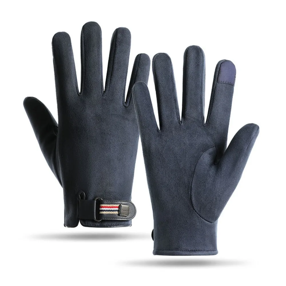 New Touchable Screen Winter Gloves Full Finger Retro Driving Mittens Warm Windproof Cold Proof Gloves Outdoor Sports