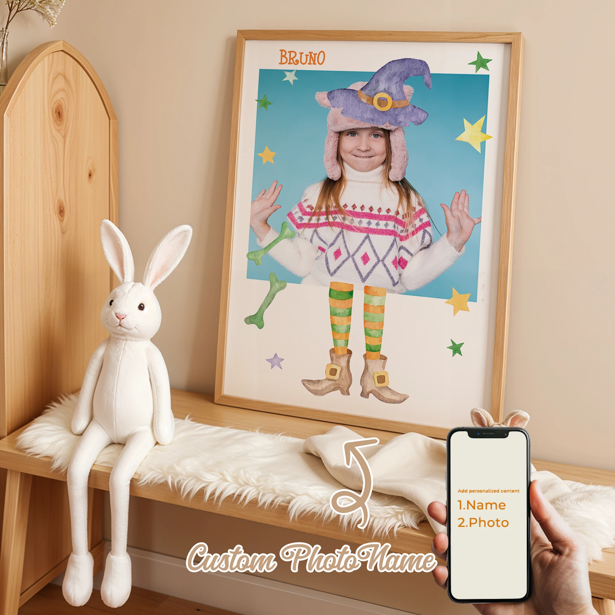 

1Pcs Personalized Custom Photo Witch Wall Art Printmaking Canvas Painting Poster Picture For Halloween Living Room Home Decor