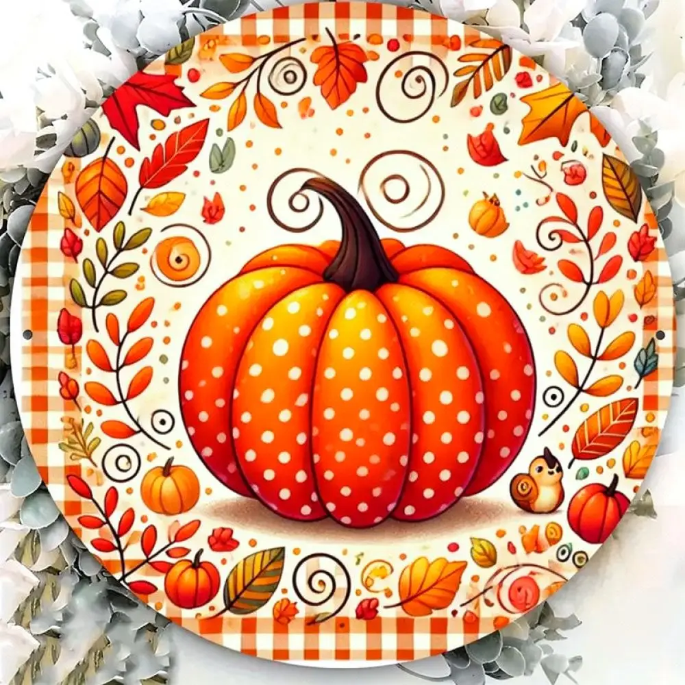 Pumpkin Pattern Table Placemat Round Heat Resistant Dining Room Mat Washable Kitchen Linens For Autumn Celebration