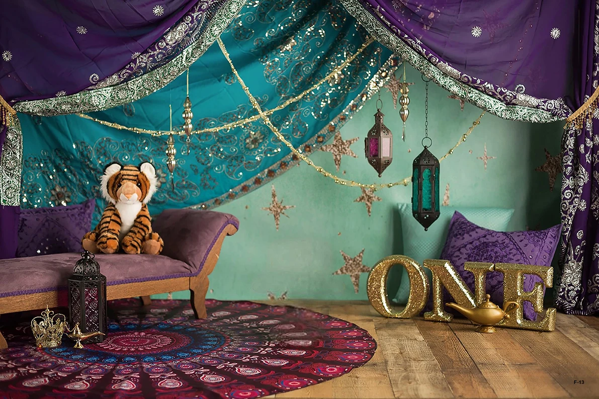 เจ้าหญิงและ Prince การถ่ายภาพฉากหลัง Aladdin Vaiana วันเกิดสำหรับเด็กปาร์ตี้เด็กอาบน้ำภาพพื้นหลังแบนเนอร์ตกแต่ง