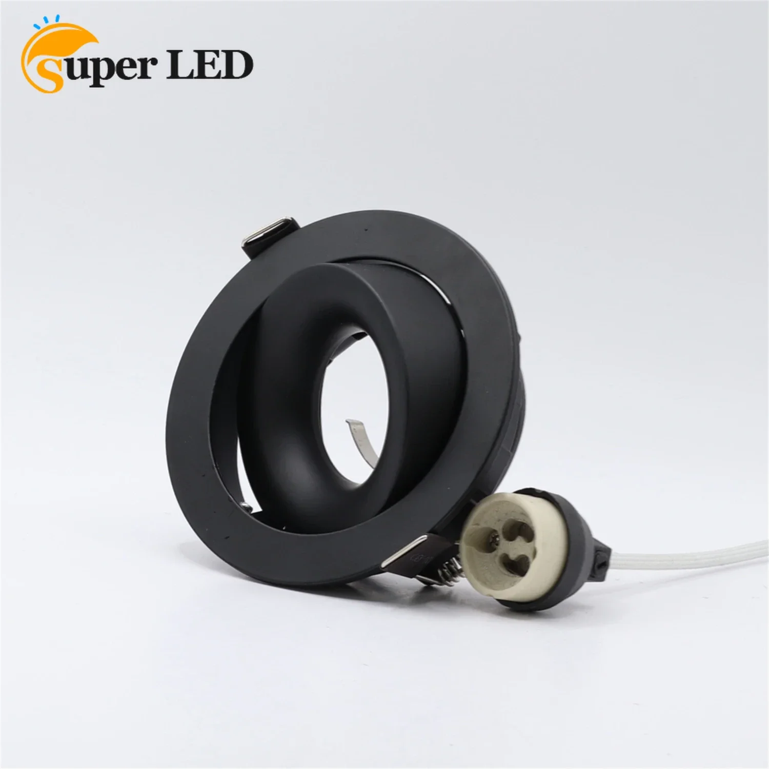 

Round Surface Mounted Black Recessed Led Ceiling Downlight Fittings Fixture MR16 GU10 Bulb Holder Frame for Room