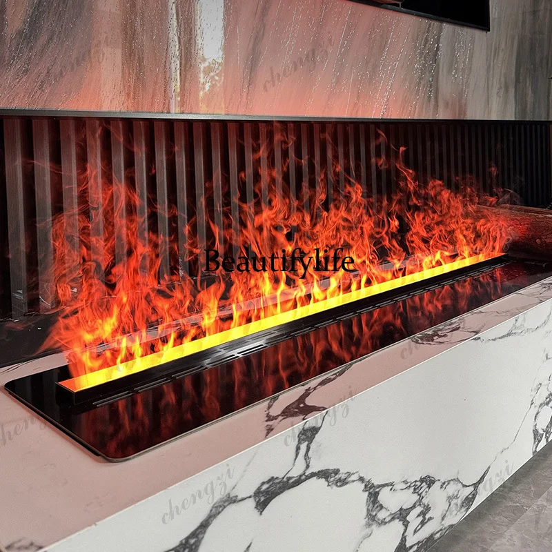 Dimmable Flame 3D Mist Fireplace Smart APP Remote for Living Room Bedroom Atmosphere Heating Decor