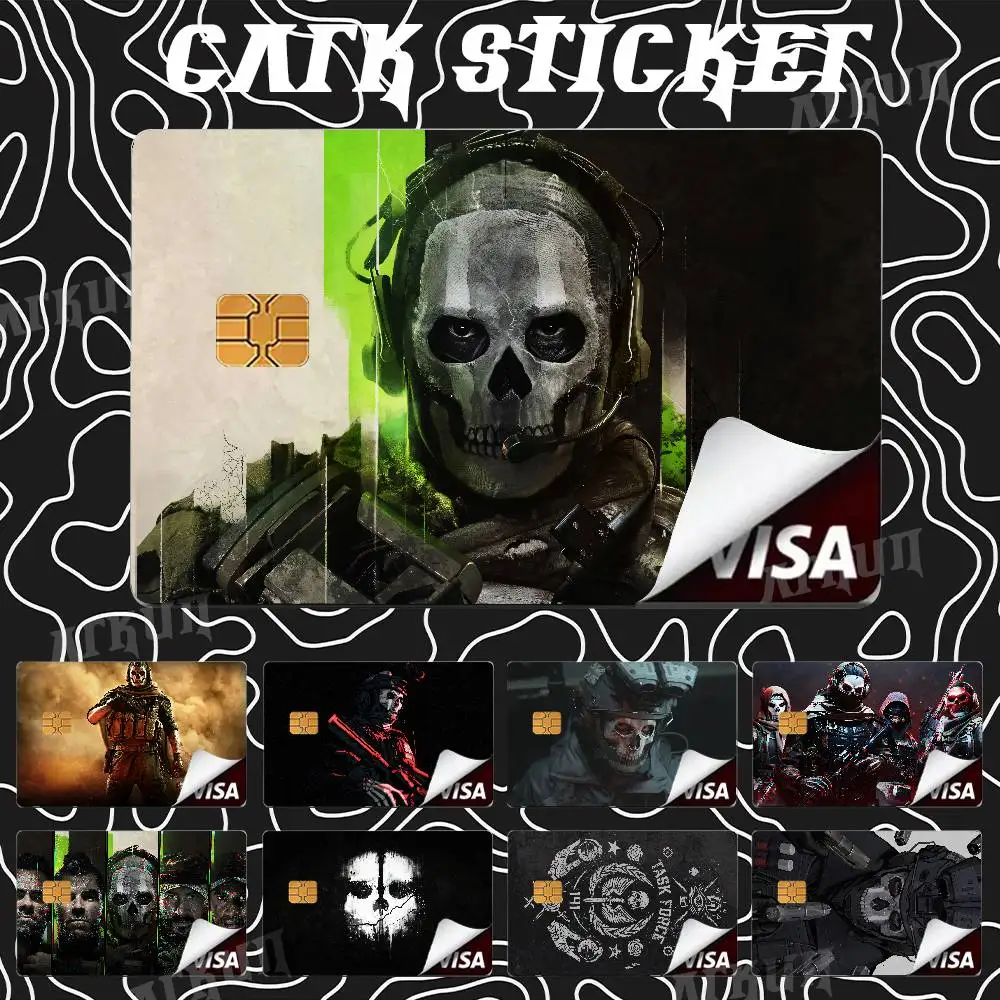 Top Cool Fashion FPS Gaming C-Call of D-Duty Card Stickers Luxury Credit Card Film Debit Protect Bank Bus Card Sticker Skin