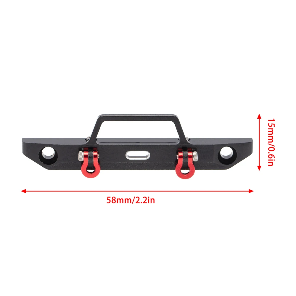 1pc Aluminum Alloy Front Bumper with Hook for 1/24 RC Crawler Car Axial SCX24 90081 AXI0002 AXI00005 Upgrade Parts Crash Barrier