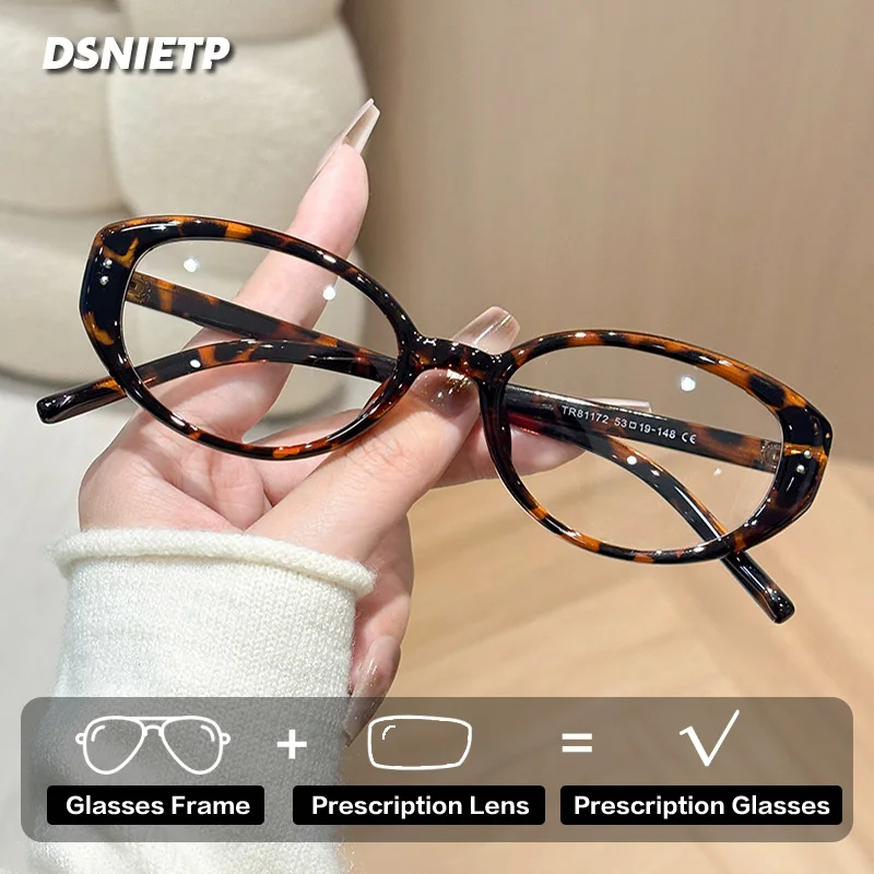 ISLINO Simple Cat Eye Customizable Reading Prescription Glasses Anti Blue Light Ladies Progressive Photochromic Myopia Eyewear