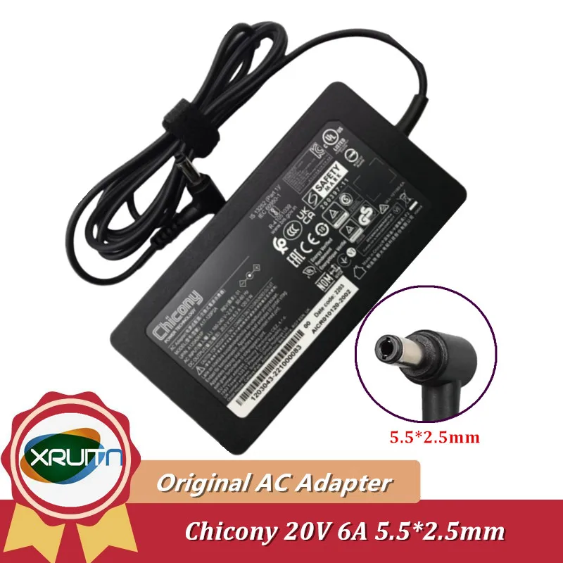 Genuine Chicony A17-120P2A ​A120A057Q 120W AC Adapter 20V 6A Charger For Intel NUC 12 Pro Kit NUC12WSHi7 Mini PC Power Supply