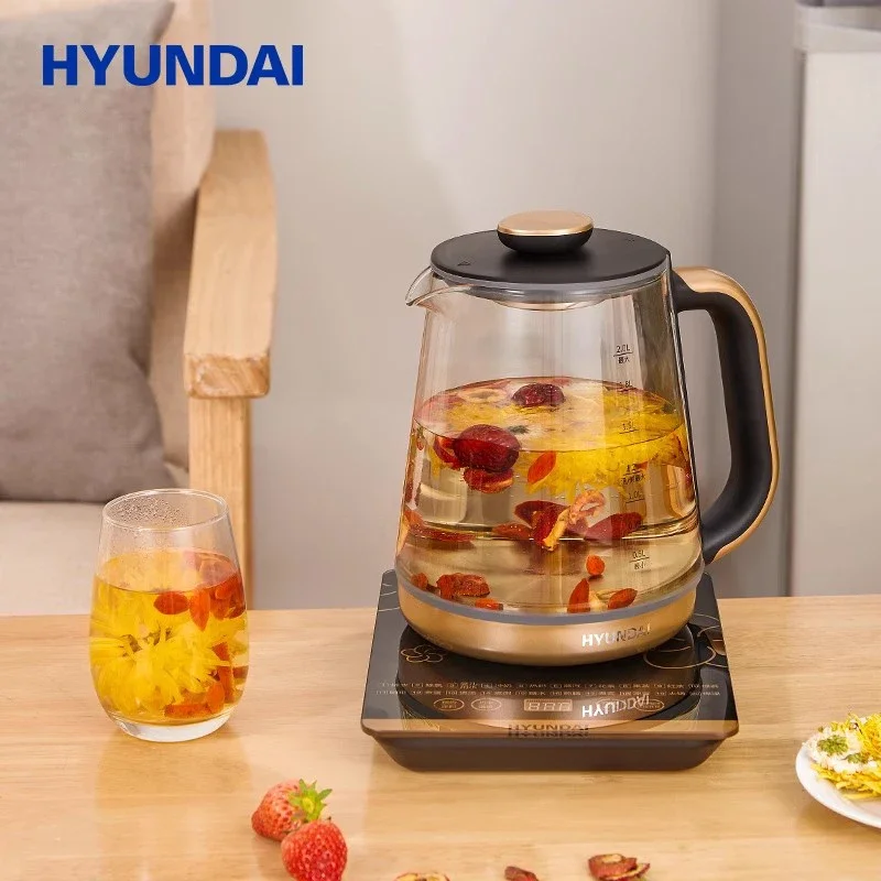 

HYUNDAI Health Pot 2.0L Household Electric Kettle Automatic Glass Health Preserving Pot Multi-function Electric Teapot