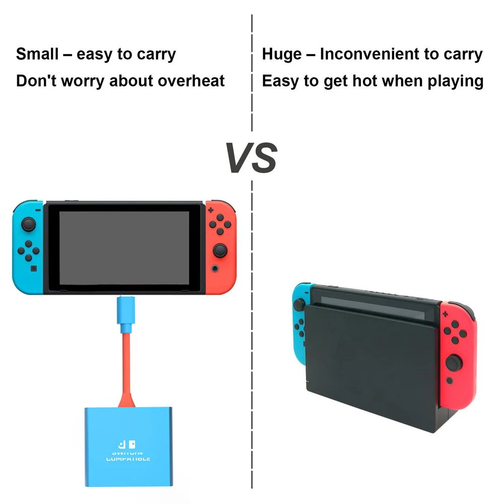 محطة إرساء للتبديل ، محور من النوع C ، متوافق مع HDMI ، مثالية للسفر والألعاب ، جودة عالية