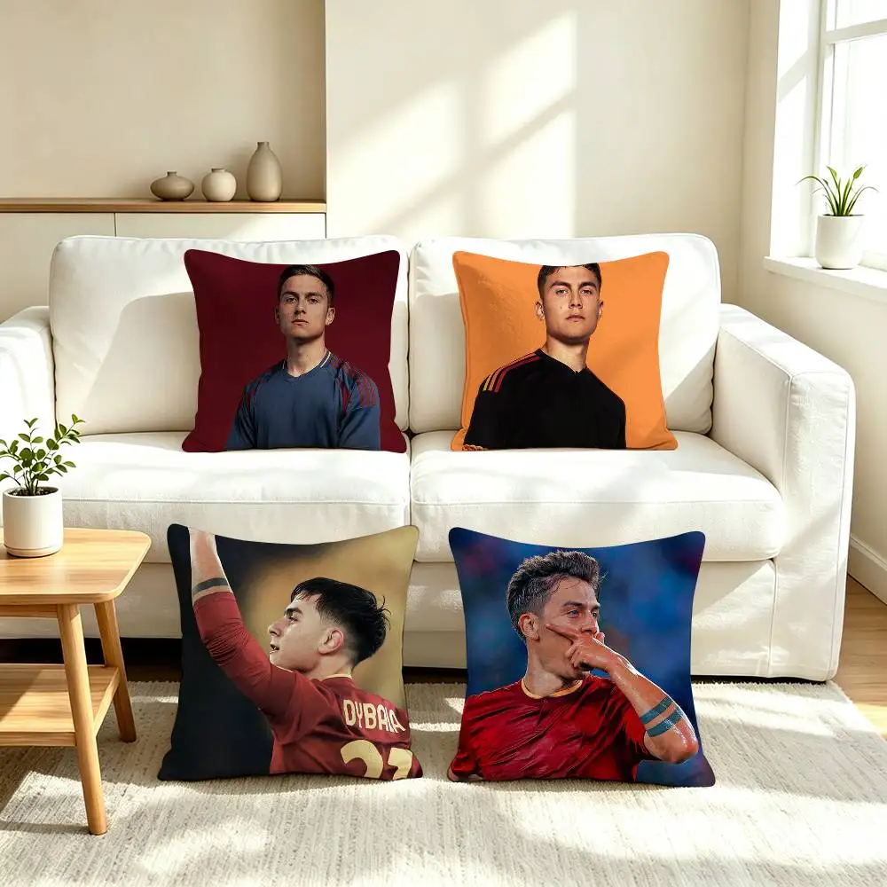 P-Paulo Dybala Argentina Football Star  Pillow Case Square Double-Sided Sofa Cushion Cover Bedroom Bedside Pillow