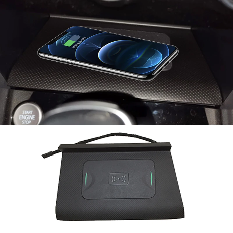 Carregador sem fio para carro para VW Tiguan MK2 Allspace Tharu 2017-2021, suporte para celular, base de carregamento, modificação do interior.
