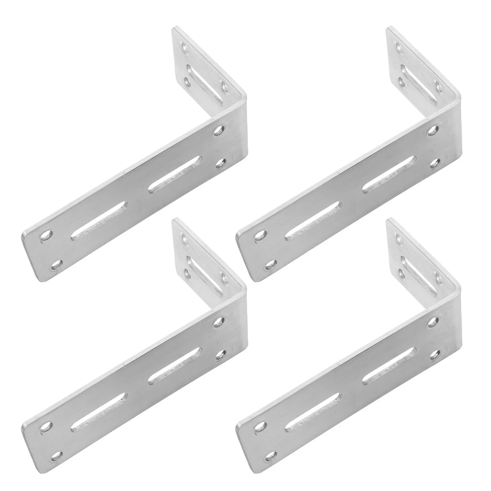 4Pcs Heavy Duty L-Shaped Corner Brackets 60x120mm Stainless Steel Shelf Support for Bookshelves Cabinets Desks Enhanced