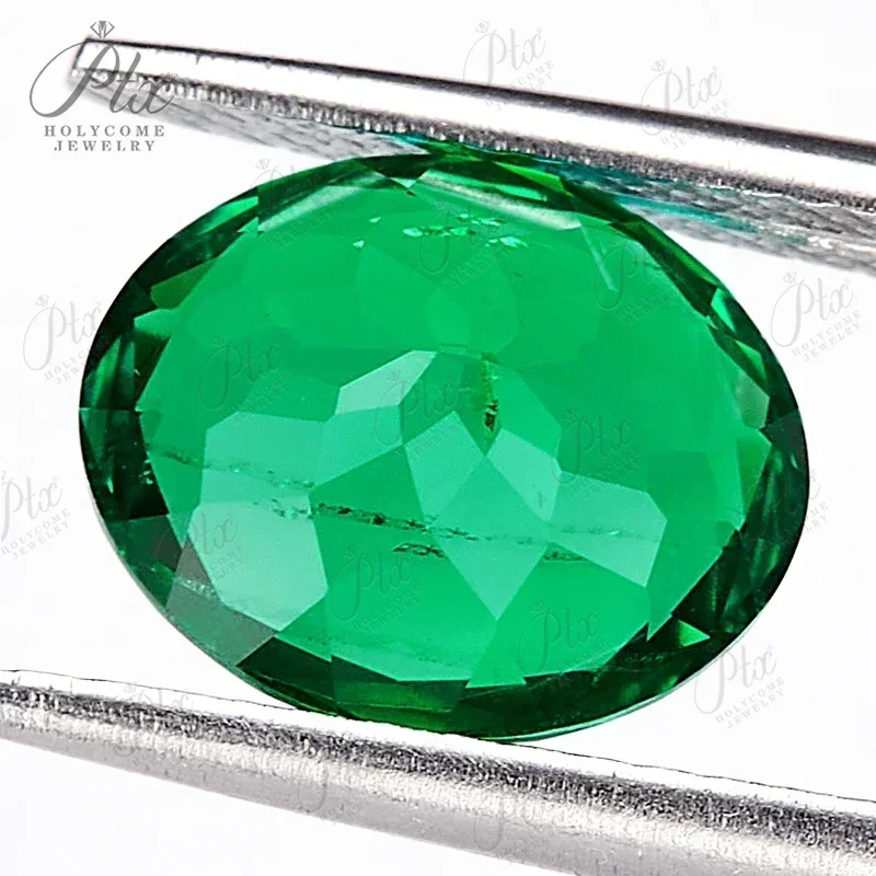 Lab Grown Colombia Emerald Smooth Surface Oval Cut Selectable AGL Certificate Gemstone Mellow And Full Diy Charms Jewelry Making