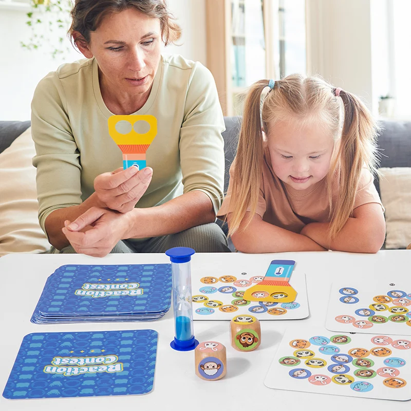 Montessori Toy Animal Board Game for Kids Cognitive Logical Thinking Puzzle Educational Reaction Contest Table Game for Children