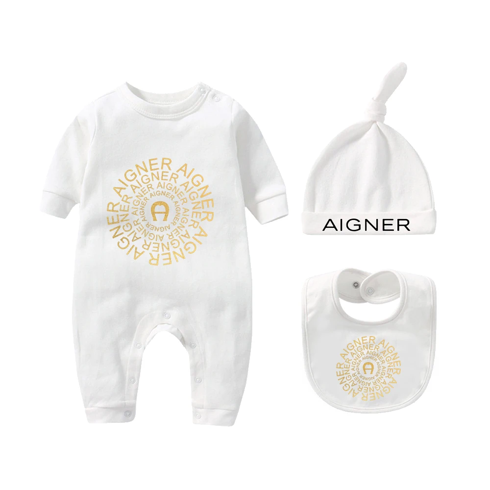 ملابس لحديثي الولادة بدلة خريف للأطفال 2025 رائجة البيع قبعة جديدة وشاح مريلة طقم بذلة بأكمام طويلة للرضع الذكور