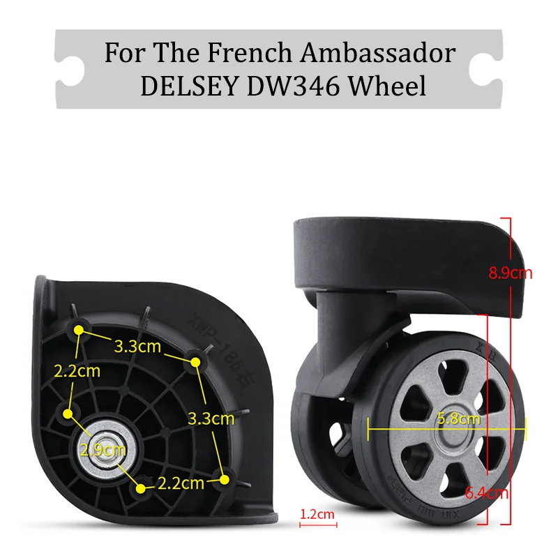 

For The French Ambassador DELSEY DW346 Universal Wheel Trolley Case Wheel Luggage Pulley Sliding Casters Slient Wear-resistant