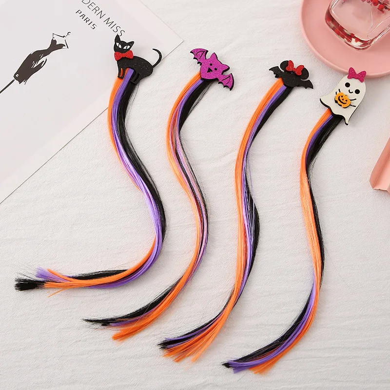 Épingle à cheveux pour enfants, décorations d'halloween, chauve-souris, citrouilles, fantôme, chat noir, Cosplay, pinces à cheveux, accessoires pour enfants