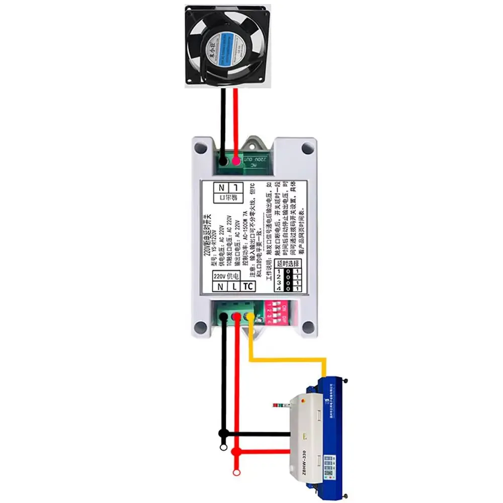 

AC220V 1 Way Power Outage Delay Switch, Exhaust Fan, Cooling Fan Energy-Saving Lamps Led Lights Delay Shutdown Relay Module